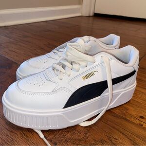 Puma White Sneakers with Black Accents